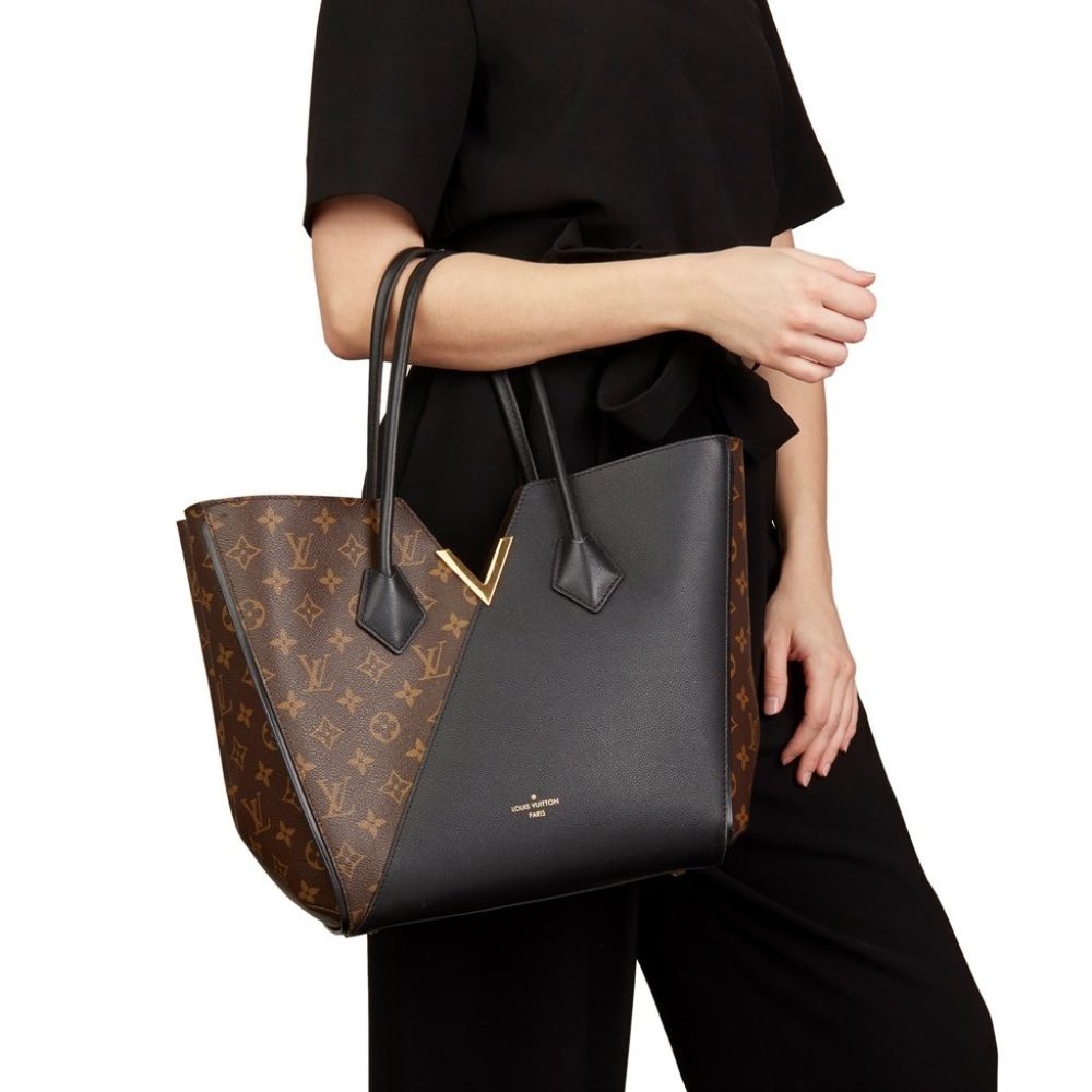 LOUIS VUITTON Calfskin Monogram Kimono Tote Black